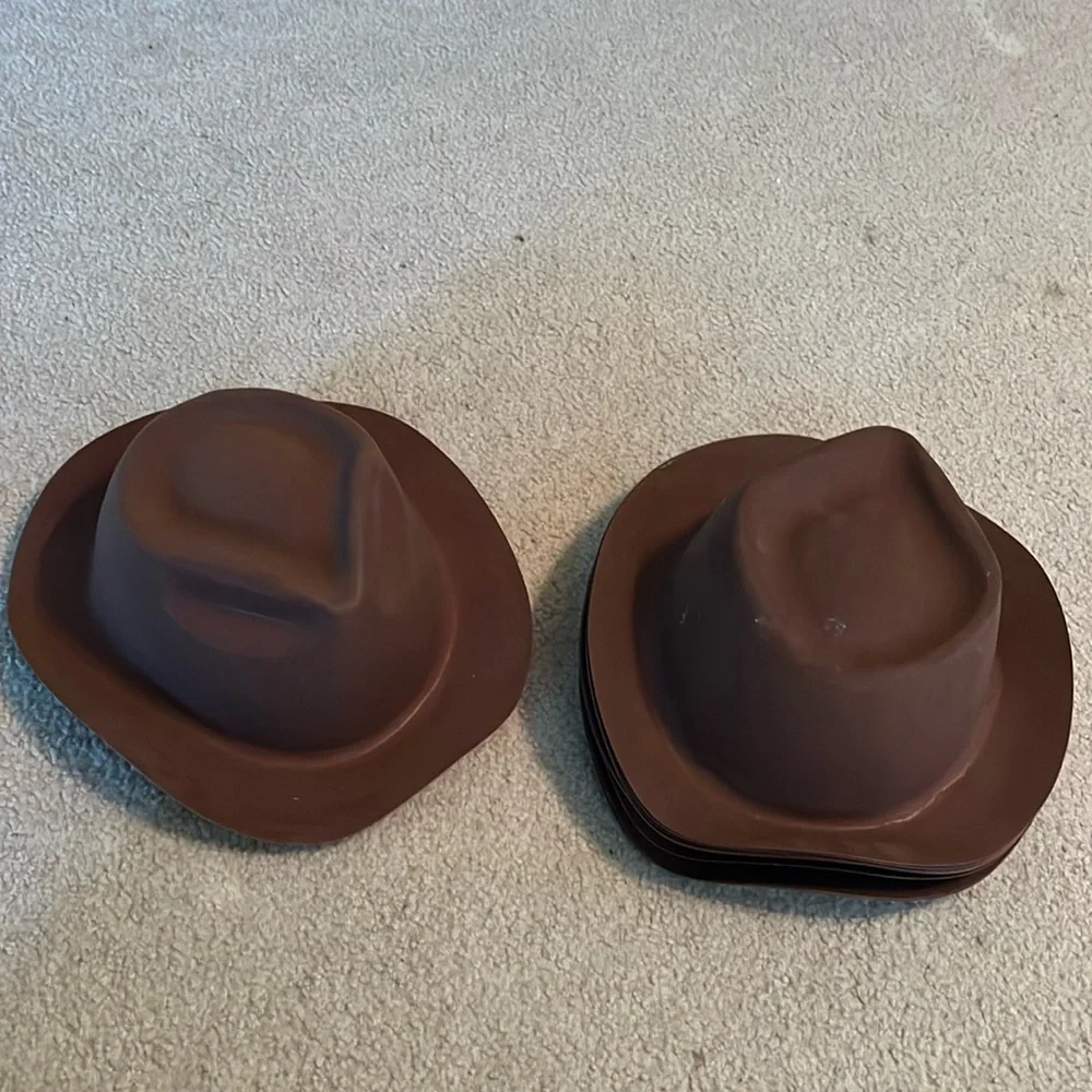 Felt and plastic cowboy hats